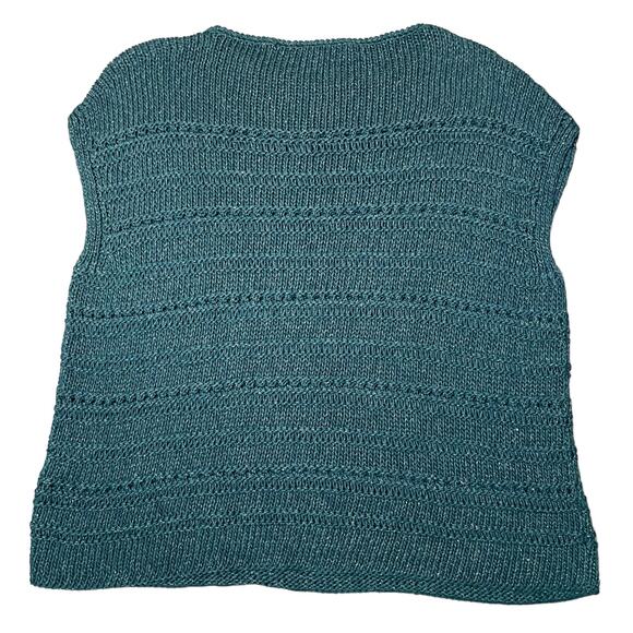 Lafayette 148 New York Bateau Neck Open Stitch Silk Pullover Knit Top Medium - Picture 7 of 8